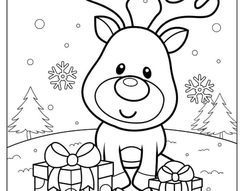 1 000 Christmas Coloring Pages Free PDF Printables Rudolph Coloring