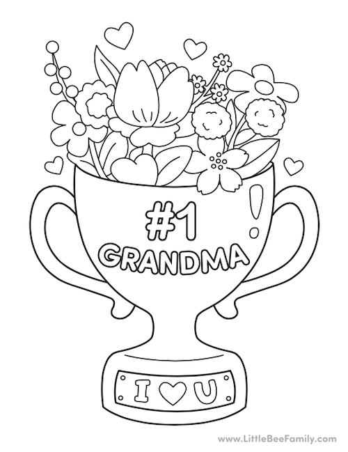 1 Grandma Coloring Page Little Bee Family 1 Grandma Coloring Page Little Bee Family