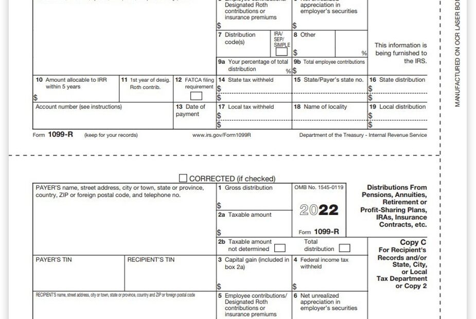 1099 R Form Printable Printable Forms Free Online