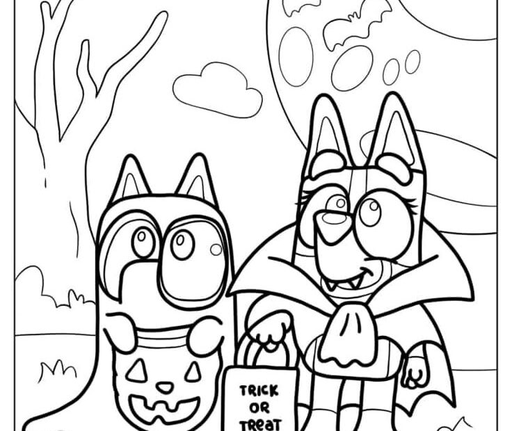 36 Bluey Coloring Pages Free PDF Printables Halloween Coloring