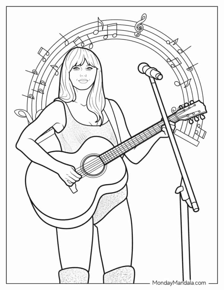 free coloring Taylor Swift pages free coloring Taylor Swift pages