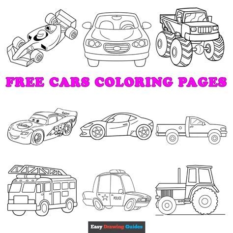 5 Free Car Coloring Pages