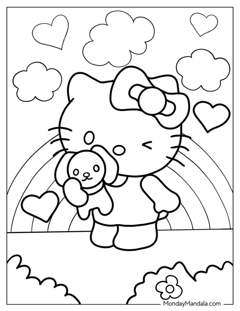 68 Hello Kitty Coloring Pages Free PDF Printables Worksheets Library