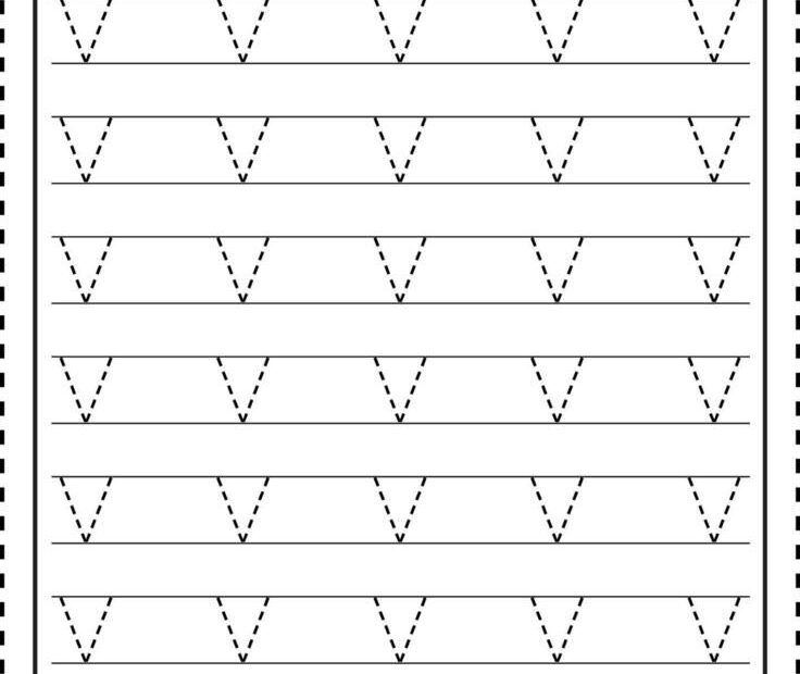 ABC Alphabet Letter Tracing Lowercase V Handwriting Practice