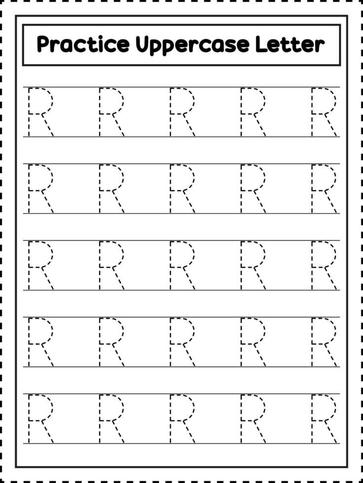 ABC Alphabet Letter Tracing Uppercase R Worksheet ABC Alphabet Letter Tracing Uppercase R Worksheet