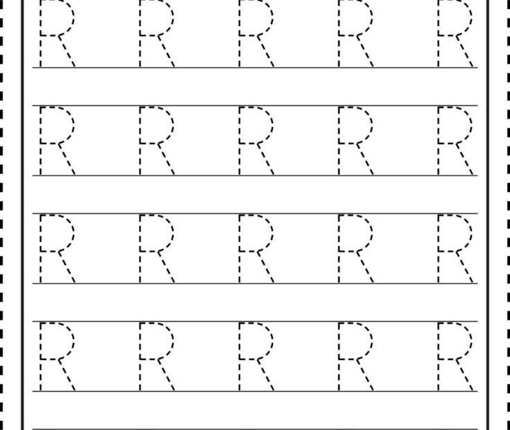 ABC Alphabet Letter Tracing Uppercase R Worksheet
