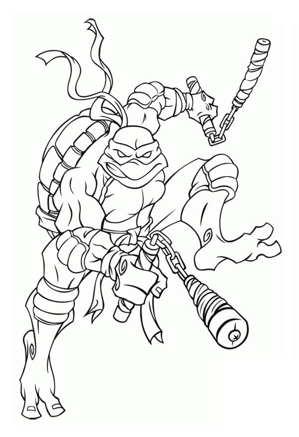 Action Ninja Turtle Michelangelo Coloring Page Free Printable Action Ninja Turtle Michelangelo Coloring Page Free Printable