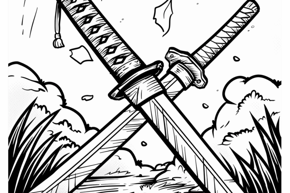 Action Packed Ninja Sword Coloring Pages