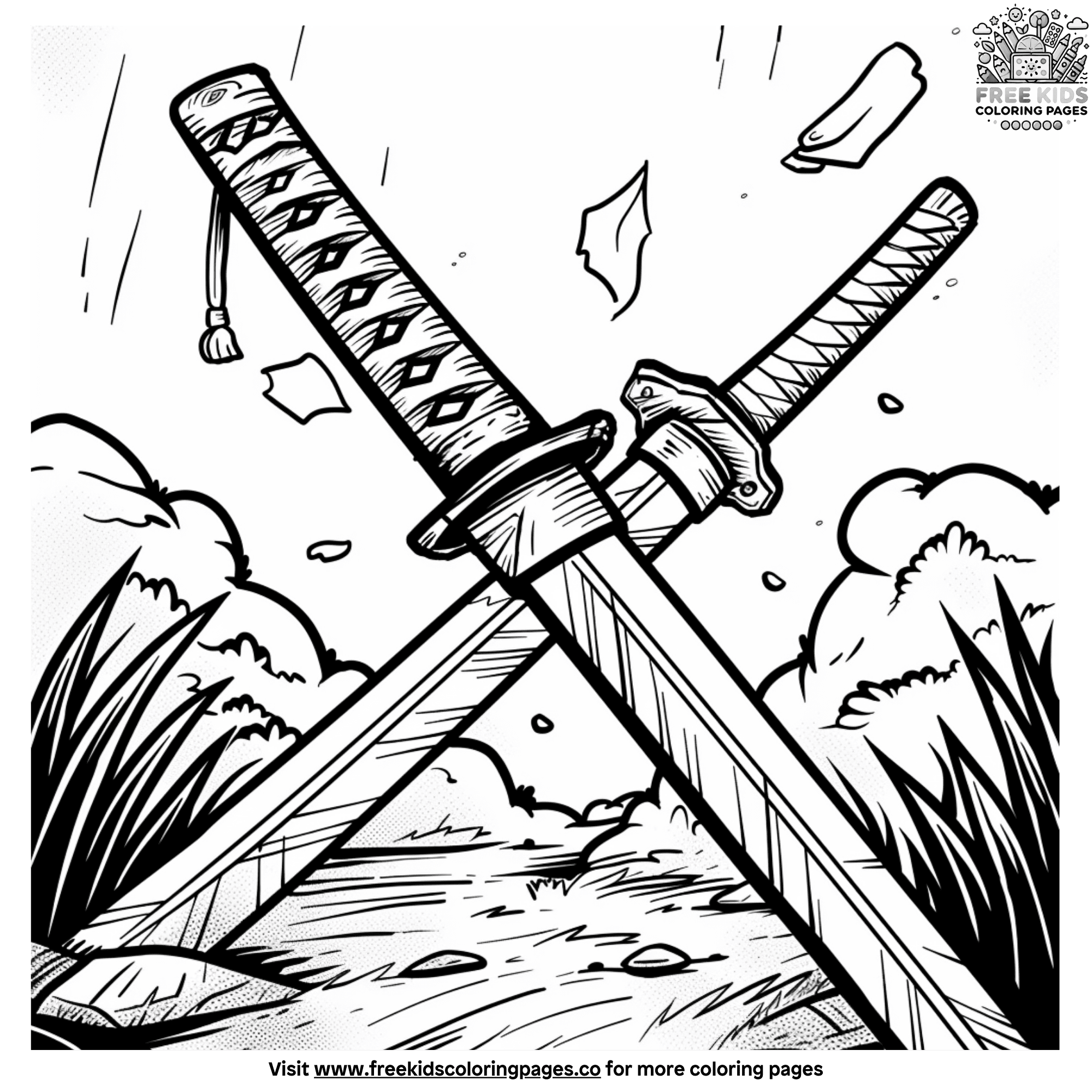 Action Packed Ninja Sword Coloring Pages Action Packed Ninja Sword Coloring Pages