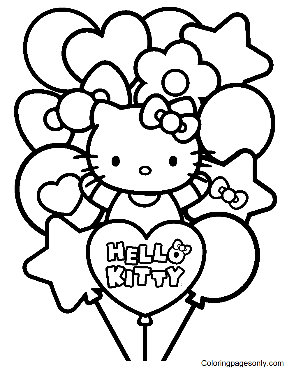 Adorable Hello Kitty Hello Kitty Colouring Pages Hello Kitty Drawing 