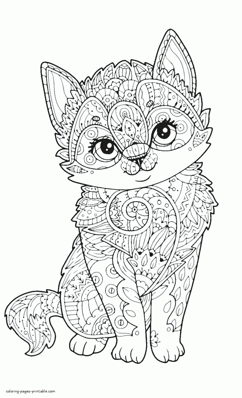 Adult Coloring Animal Pages Cute Cat COLORING PAGES PRINTABLE COM Adult Coloring Animal Pages Cute Cat COLORING PAGES PRINTABLE COM