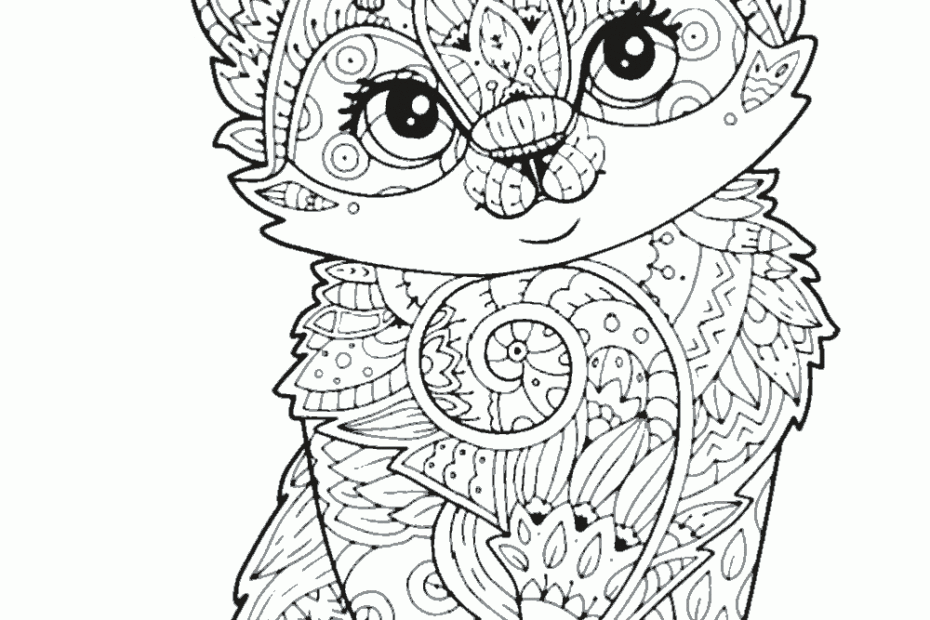 Adult Coloring Animal Pages Cute Cat COLORING PAGES PRINTABLE COM