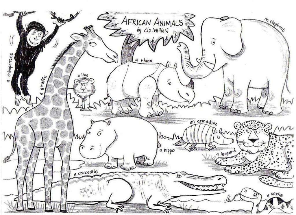 african savanna animal coloring book african savanna animal coloring book