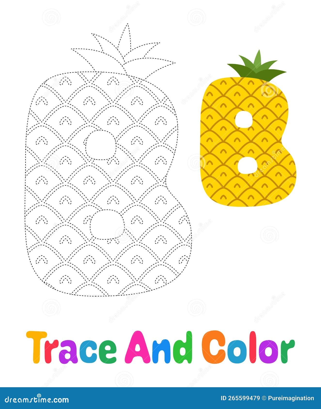 Alphabet B Tracing Worksheet For Kids Stock Vector Illustration Of 