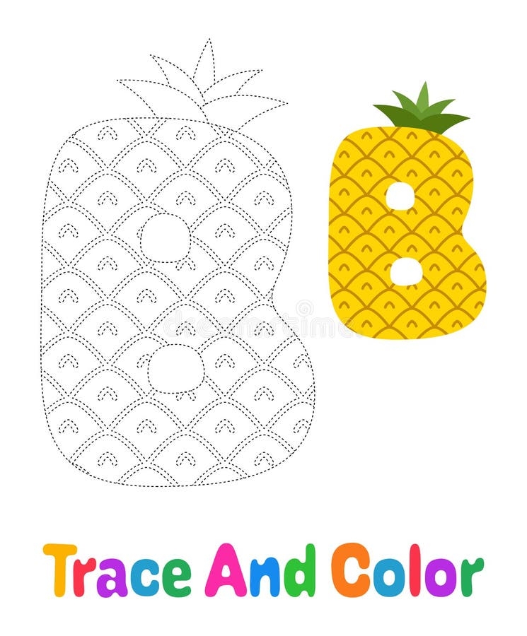 Alphabet B Tracing Worksheet For Kids Stock Vector Illustration Of 