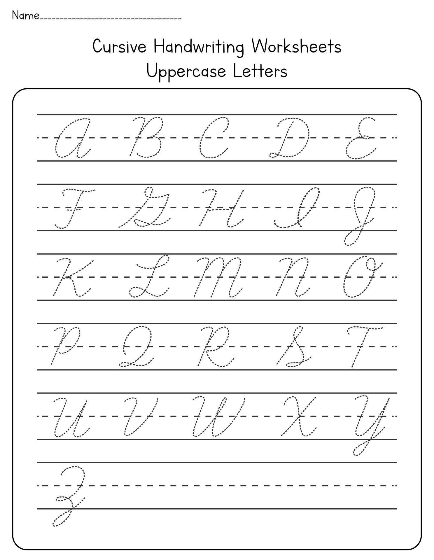 Alphabet Cursive Writing Practice Sheets Alphabet Cursive Writing Practice Sheets
