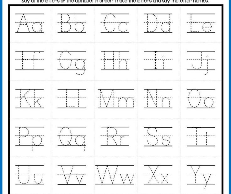 Alphabet Letter Tracing On Primary Writing Lines Alphabet Intended For