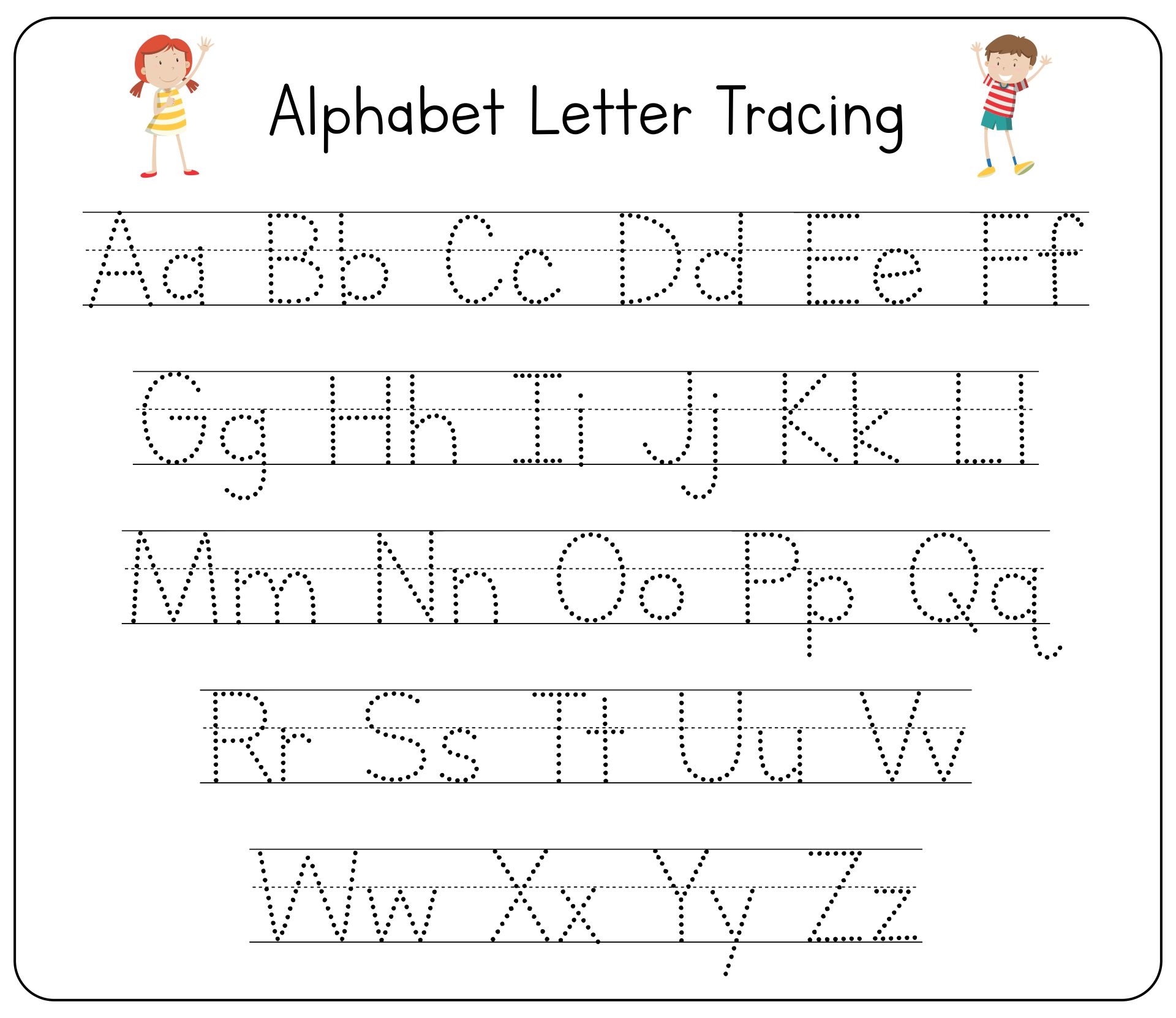 free printable trace alphabet free printable trace alphabet