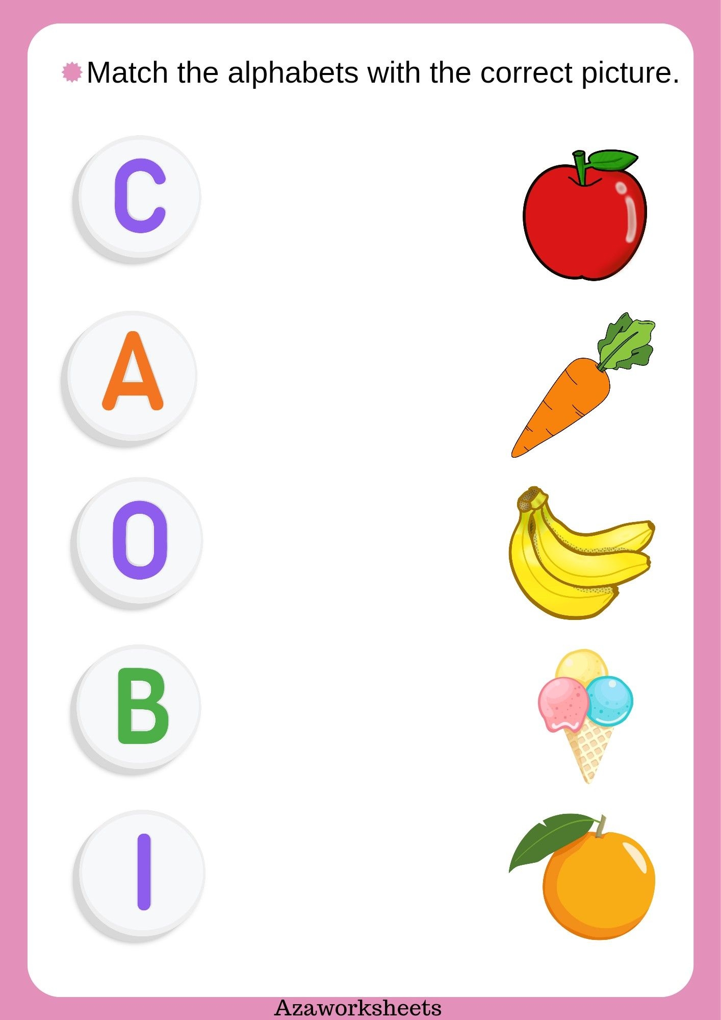 Alphabet Matching Pictures Worksheets Alphabet Matching Pictures Worksheets
