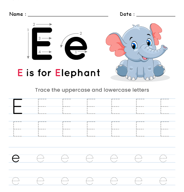 Alphabet Tracing Worksheets Letter E Infoupdate