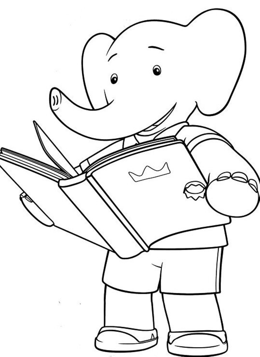 Animals Reading Coloring Pages