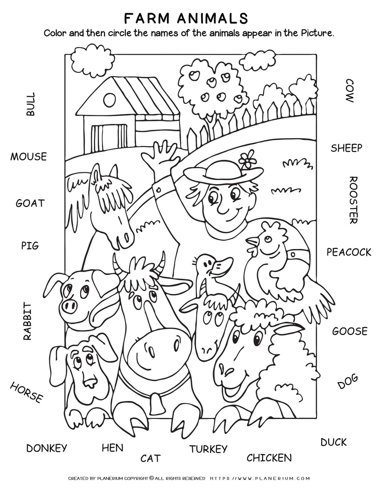 Animals Reading Coloring Pages