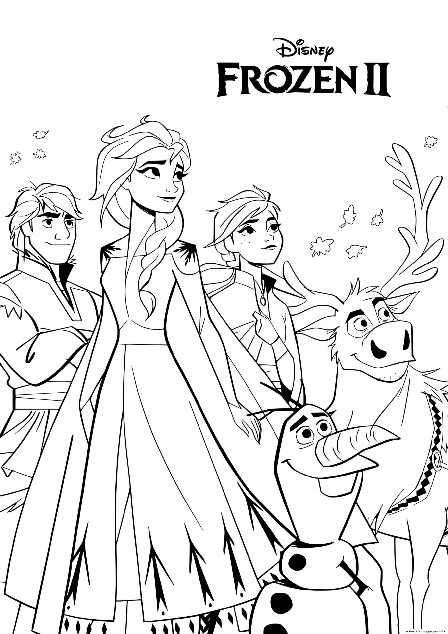 Animated Disney Movie Frozen 2 Coloring Page Printable Animated Disney Movie Frozen 2 Coloring Page Printable
