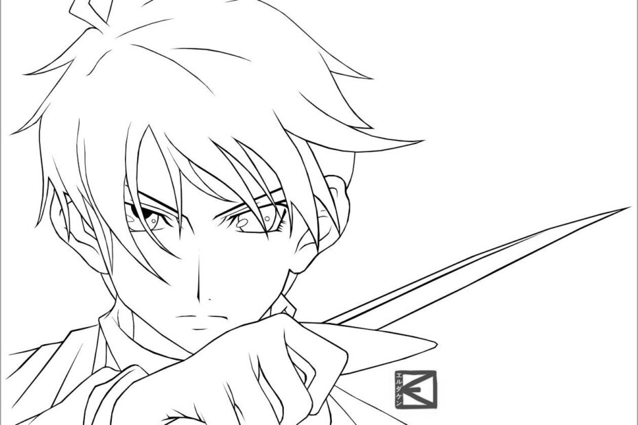Anime Boy Coloring Pages Character ColoringBay
