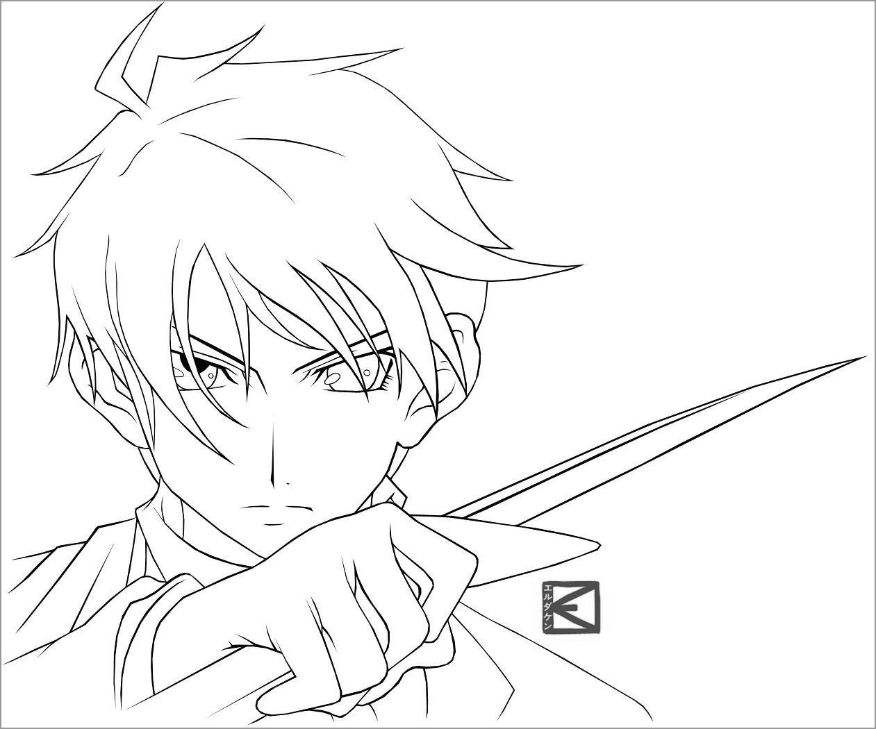 Anime Boy Coloring Pages Character ColoringBay
