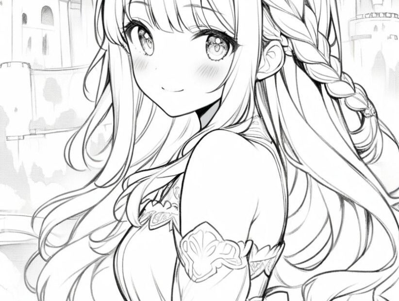 Anime Princess 70 Pages Cute Coloring Book Coloring Pages For Children