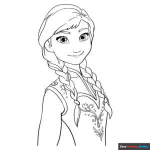 Anna From Frozen Coloring Page Easy Drawing Guides Anna From Frozen Coloring Page Easy Drawing Guides