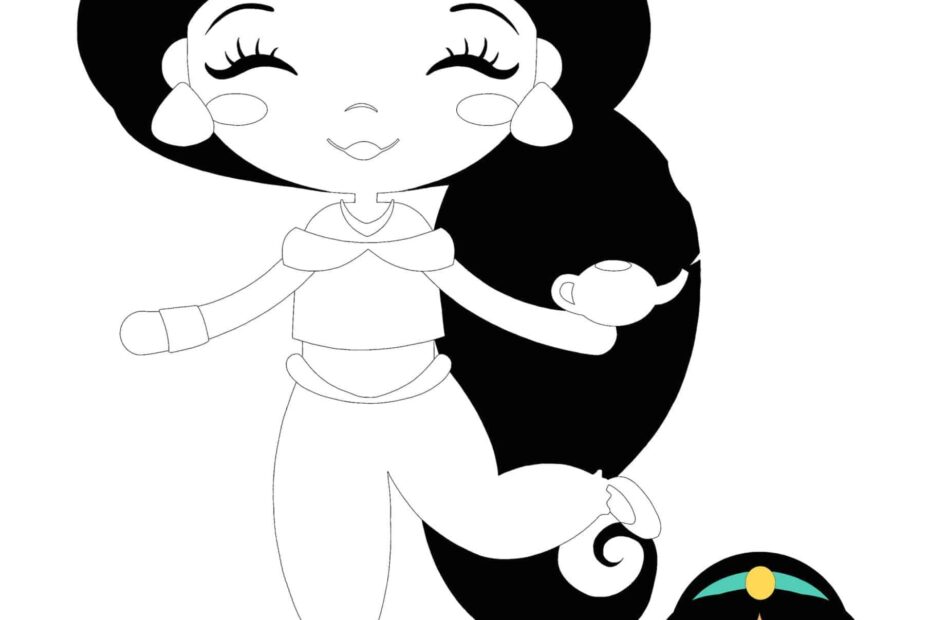 Baby Disney Princess Jasmine Coloring Page Printable