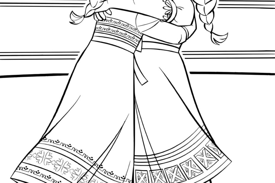 Baby Kids Elsa Anna Frozen 2 Coloring Page Printable