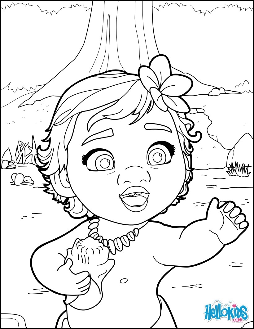 Moana Baby Coloring Moana Baby Coloring