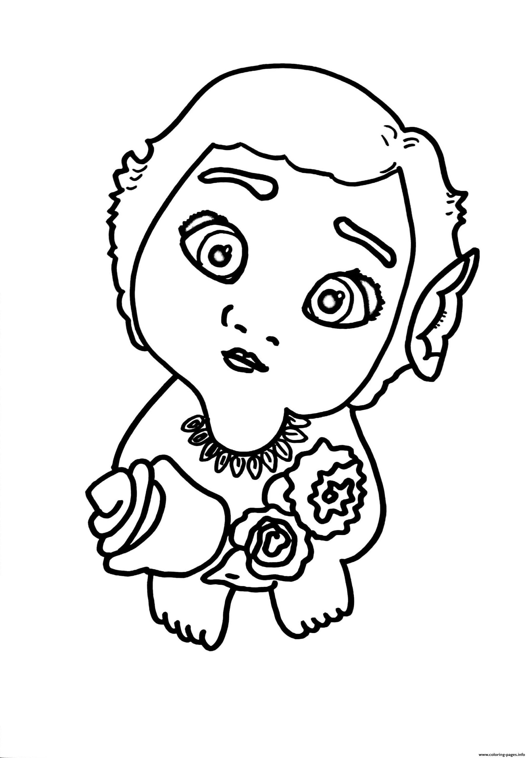 Baby Moana With Flowers Coloring Pages Printable Baby Moana With Flowers Coloring Pages Printable
