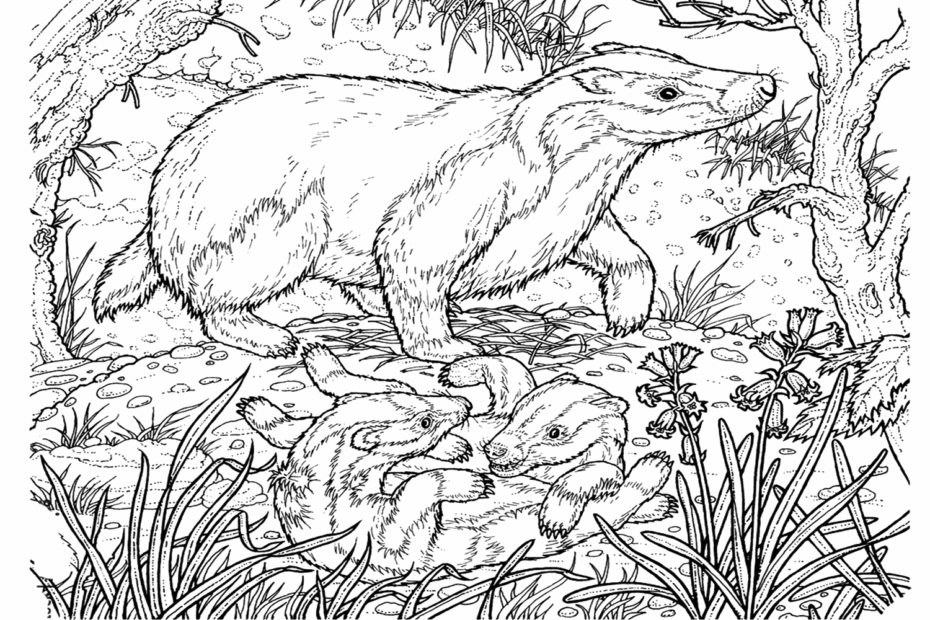 Badger Coloring Sheet For Adults Free Printable Coloring Pages