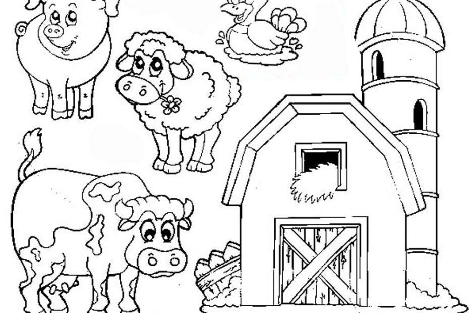 Barn Coloring Pages Farm Animals Free Printable Coloring Pages