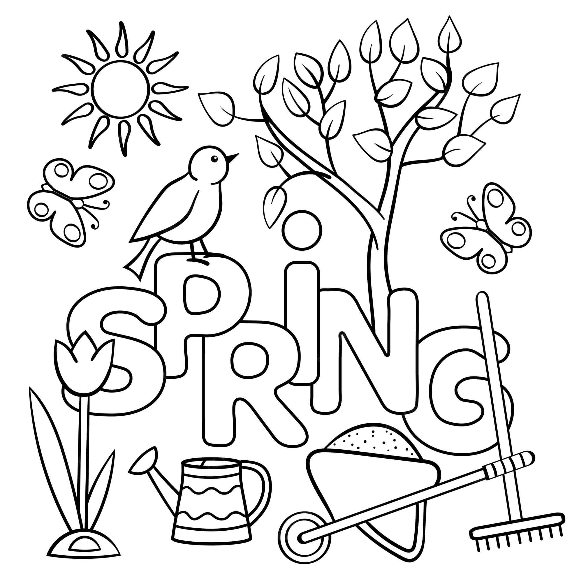 spring coloring sheet spring coloring sheet
