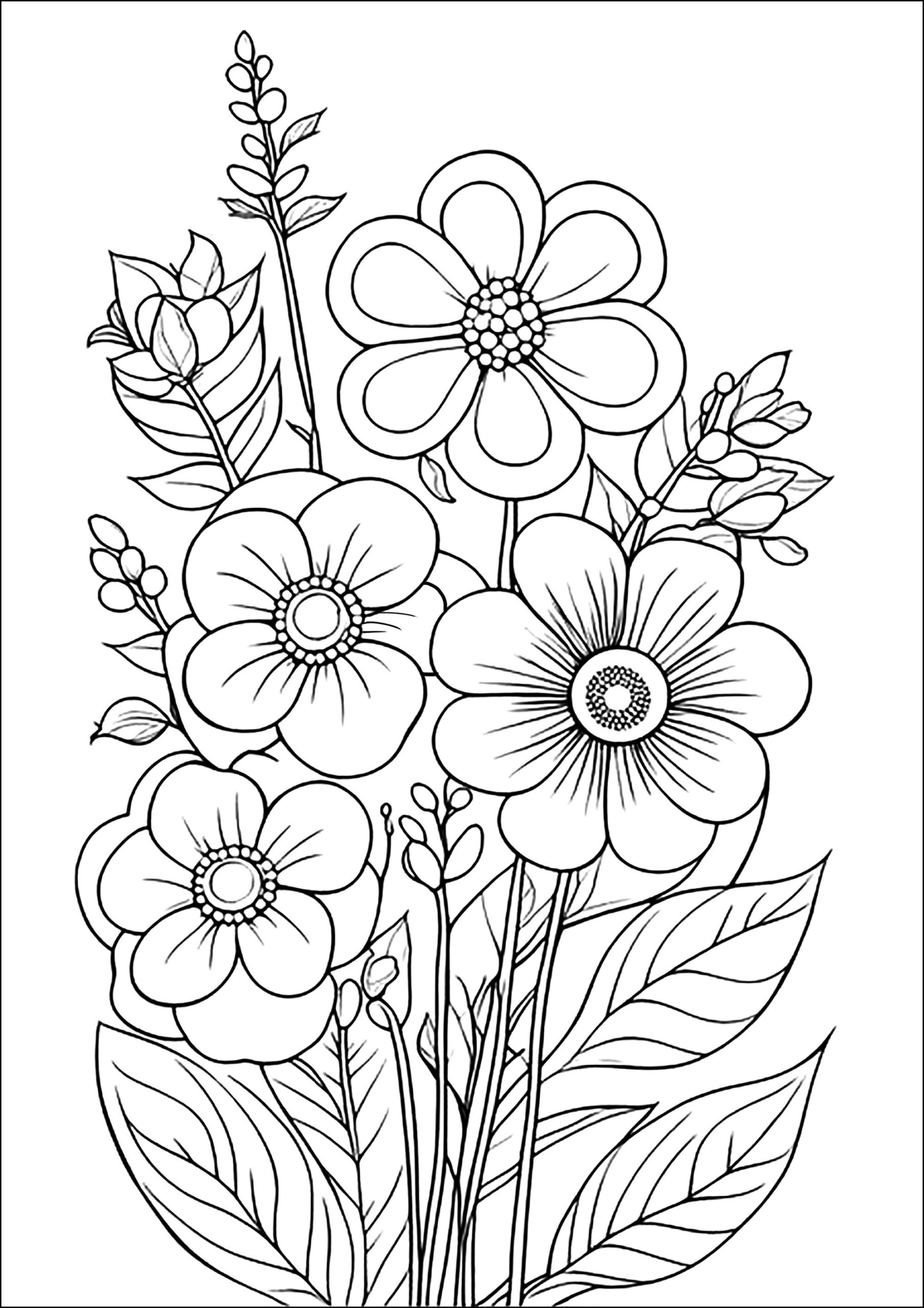 Beautiful Printable Flowers Coloring Pages NBKomputer Beautiful Printable Flowers Coloring Pages NBKomputer