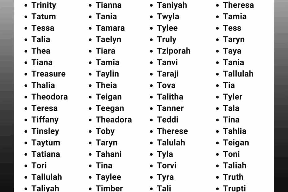 Best Baby Girl Names Start With 39 T 39 Letter Top Baby Girl Names Baby