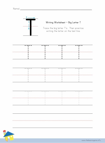 Big Letter A Writing Worksheet The Learning Site