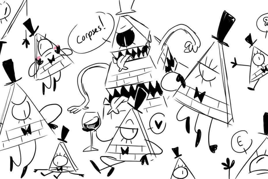 Bill Cipher Coloring Pages Coloring Nation
