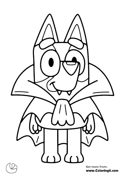 Bluey As Dracula In Halloween Coloring Pages Download As PNG Or PDF Bluey As Dracula In Halloween Coloring Pages Download As PNG Or PDF