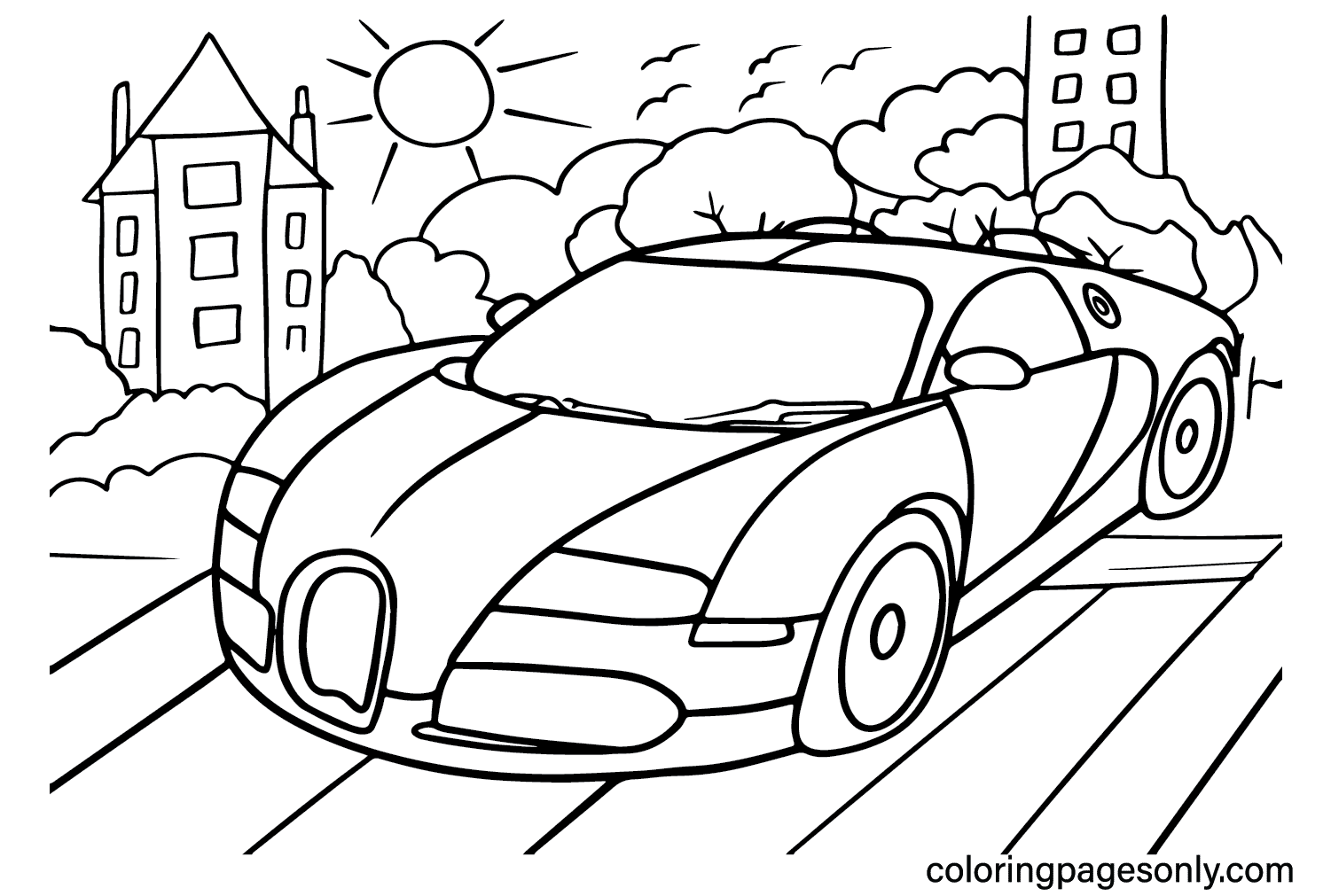 car coloring sheet