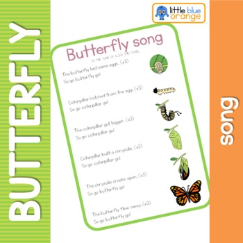 Butterfly Life Cycle Song By Little Blue Orange TpT Butterfly Life Cycle Song By Little Blue Orange TpT