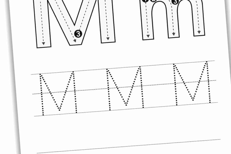 Capital Letter M Tracing Worksheet Trace Uppercase Letter M