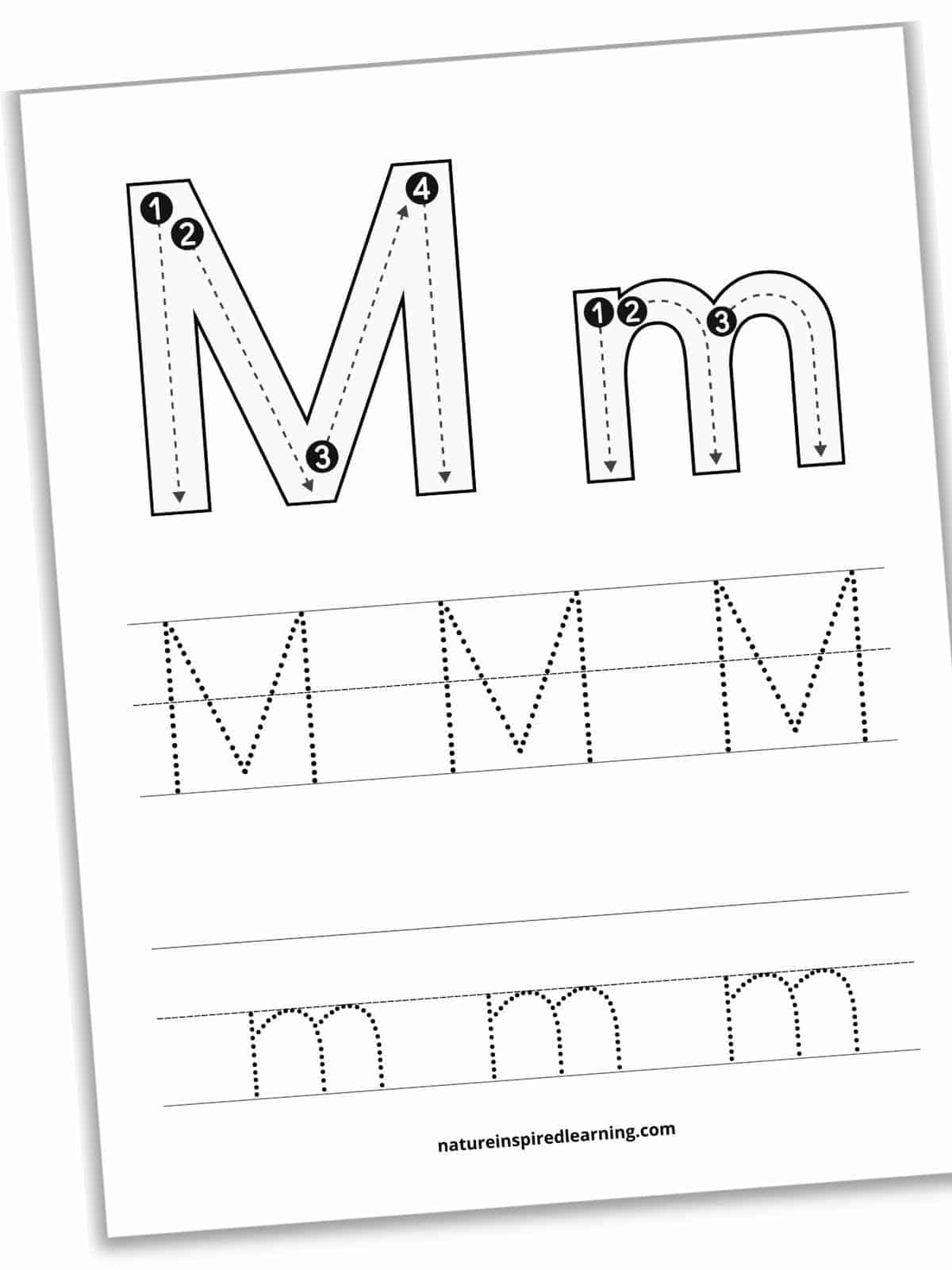 Capital Letter M Tracing Worksheet Trace Uppercase Letter M Capital Letter M Tracing Worksheet Trace Uppercase Letter M