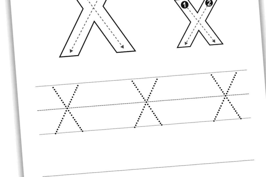Capital Letter X Tracing Worksheet Trace Uppercase Letter X