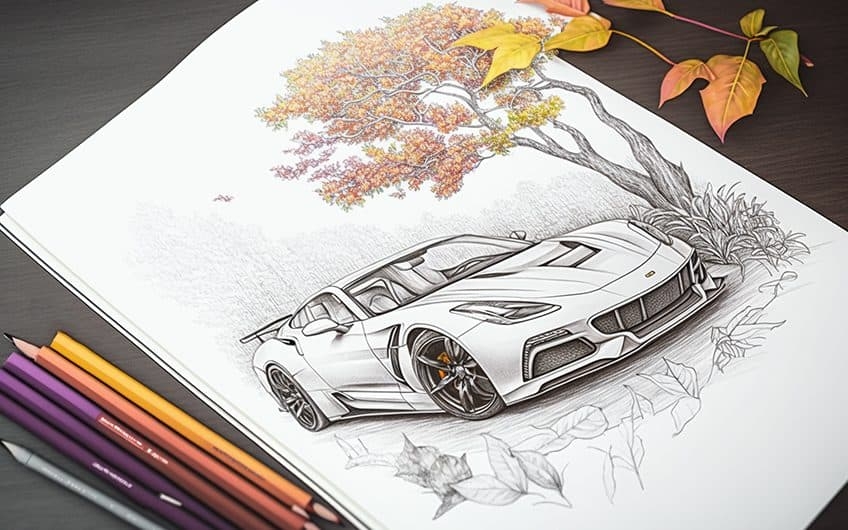 car coloring sheets for adults