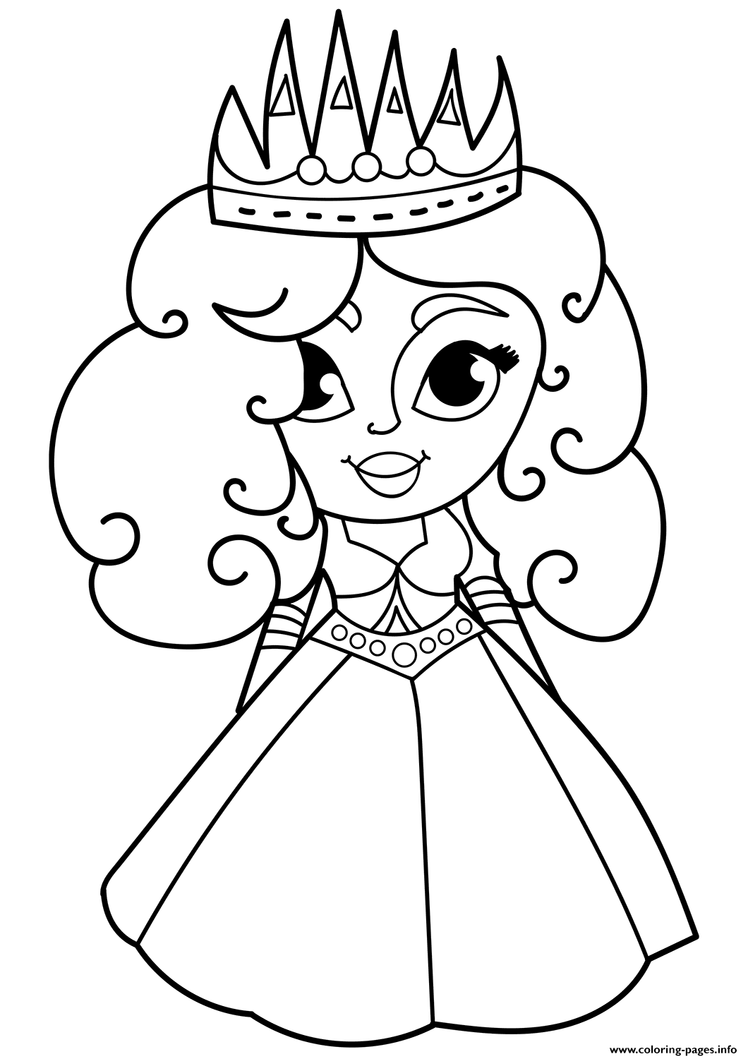 Cartoon Princess Coloring Page Printable